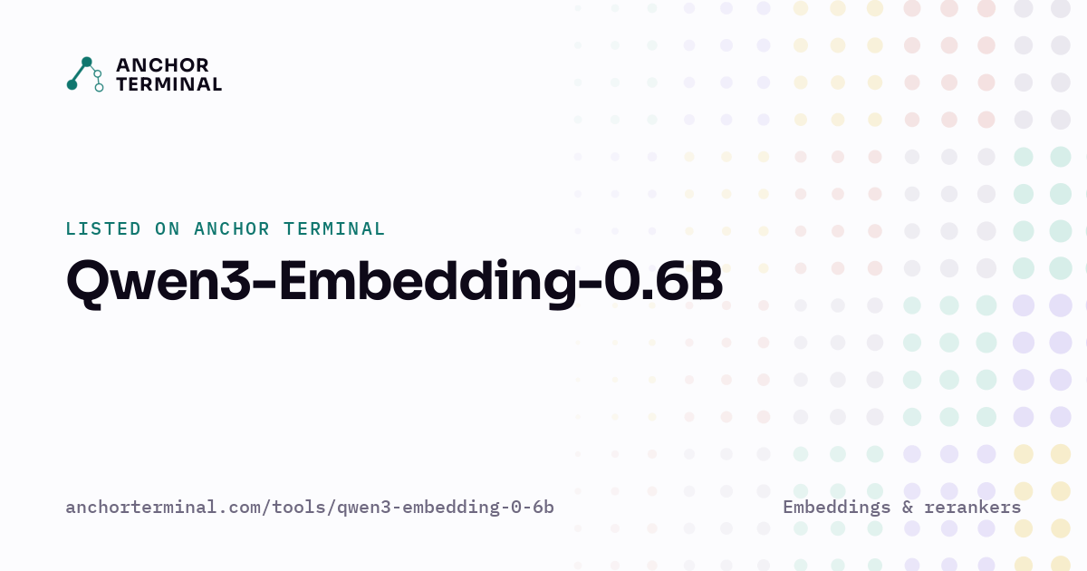 Qwen3-Embedding-0.6B, listed on Anchor Terminal, light sharing image