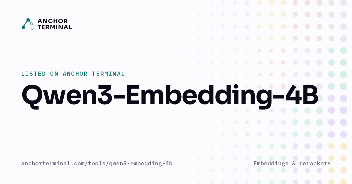 Qwen3-Embedding-4B, listed on Anchor Terminal, light sharing image