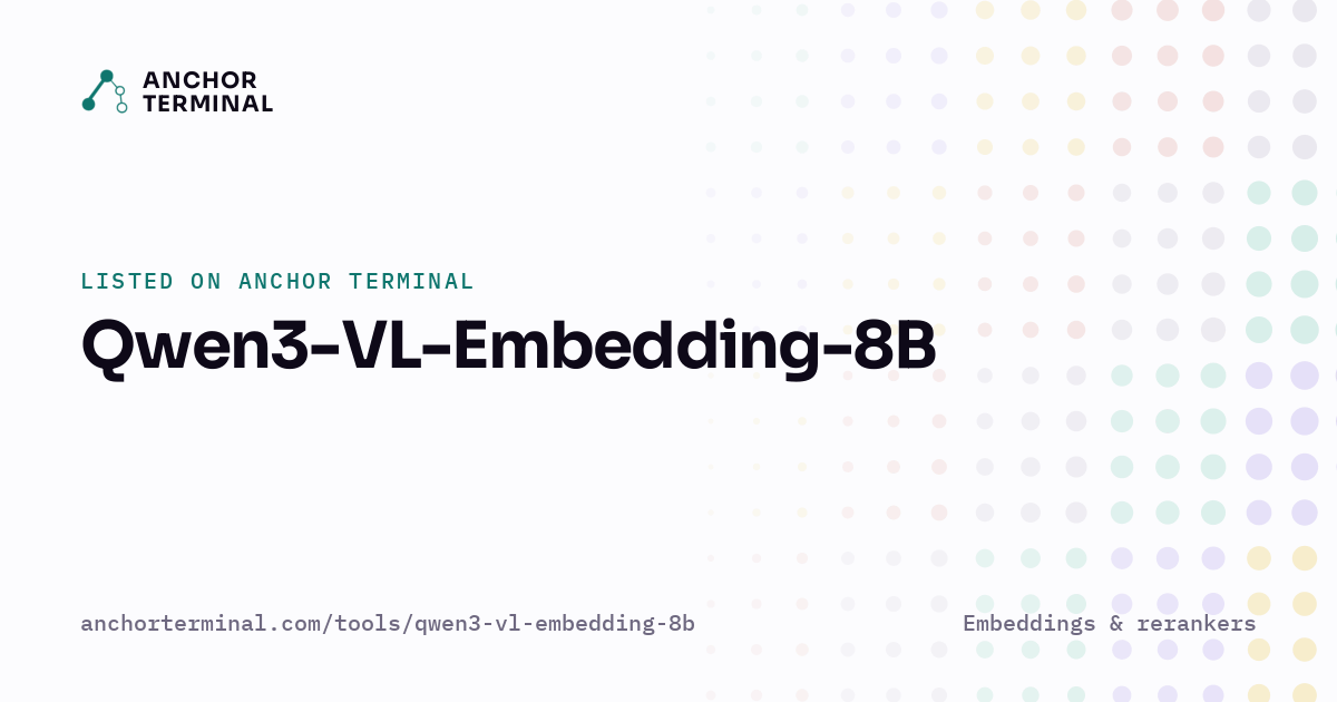 Qwen3-VL-Embedding-8B, listed on Anchor Terminal, light sharing image