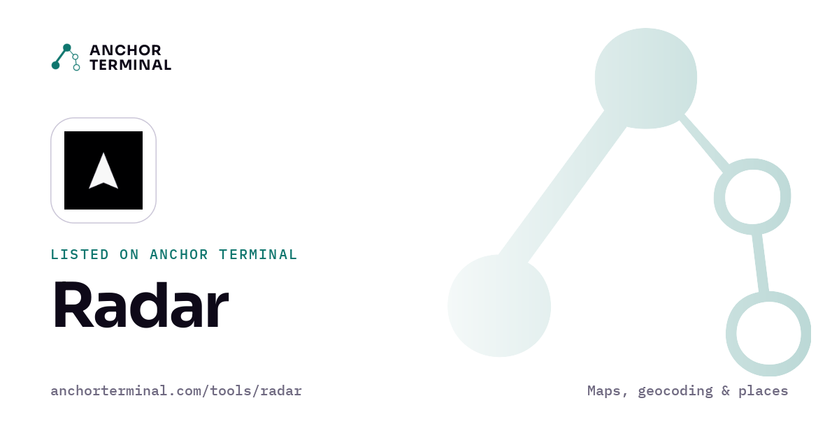 Radar, listed on Anchor Terminal, light sharing image