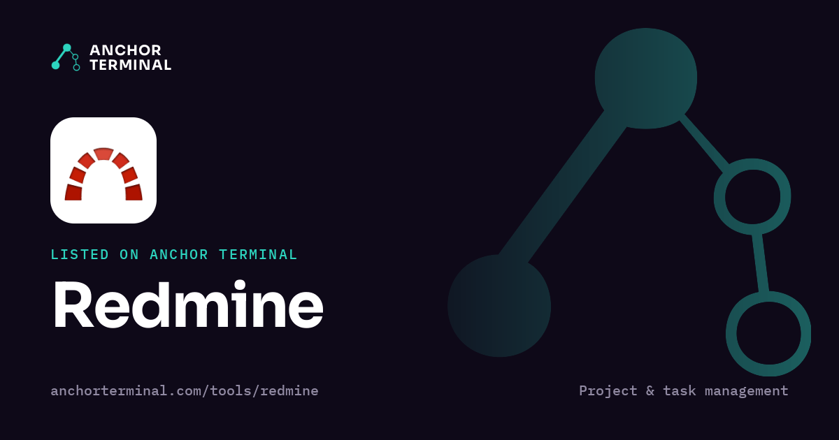 Redmine, listed on Anchor Terminal, dark sharing image