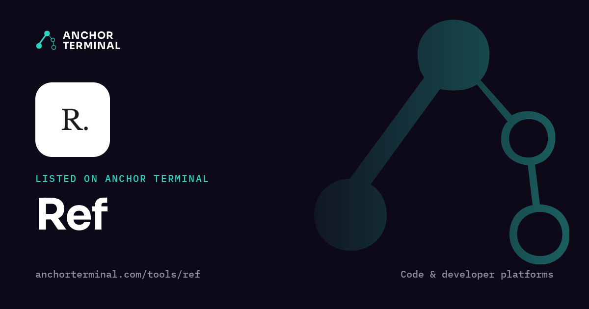 Ref, listed on Anchor Terminal, dark sharing image