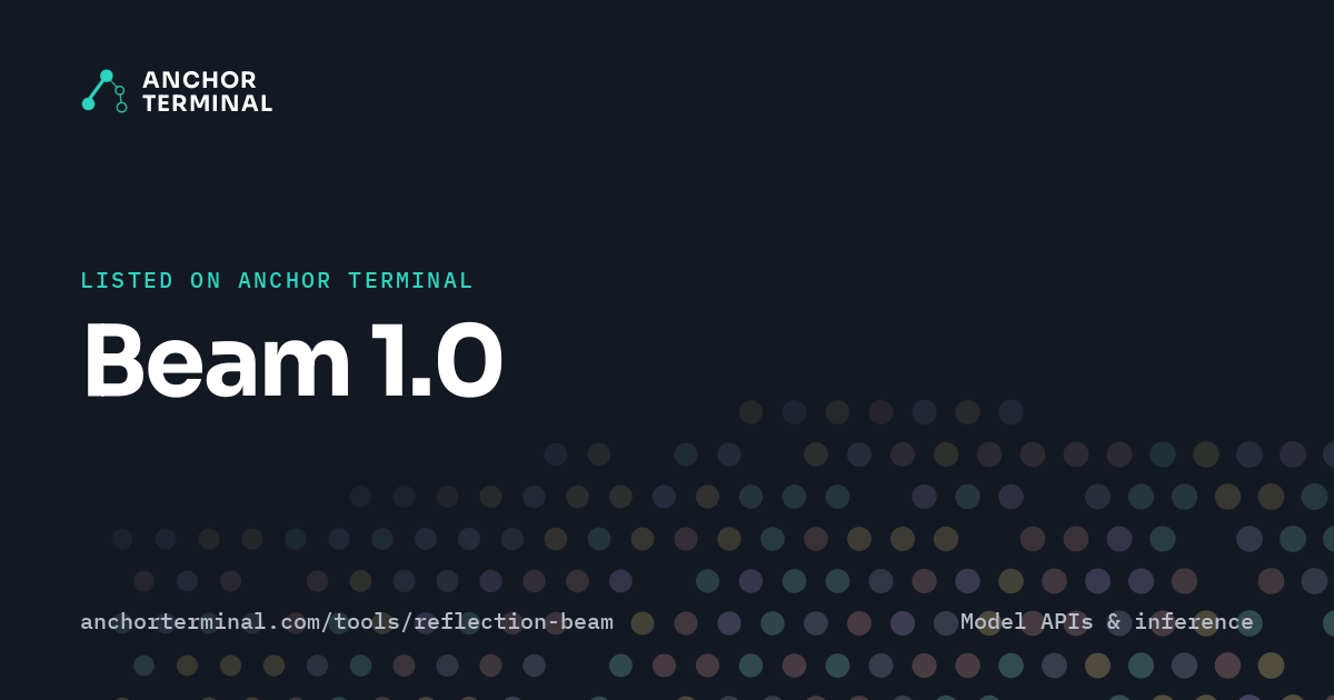 Beam 1.0, listed on Anchor Terminal, dark sharing image