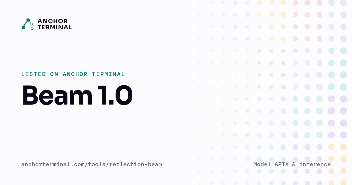 Beam 1.0, listed on Anchor Terminal, light sharing image