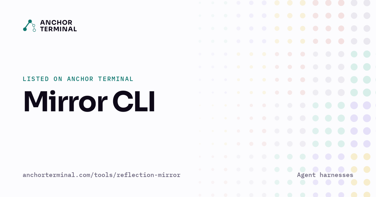 Mirror CLI, listed on Anchor Terminal, light sharing image