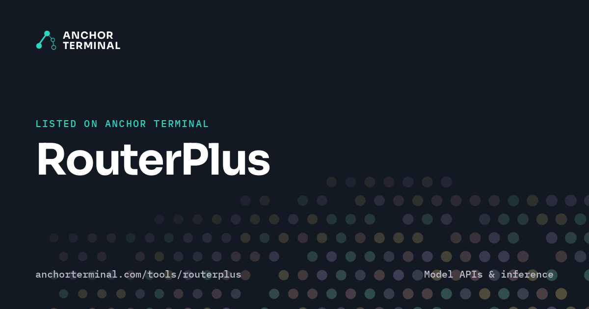 RouterPlus, listed on Anchor Terminal, dark sharing image