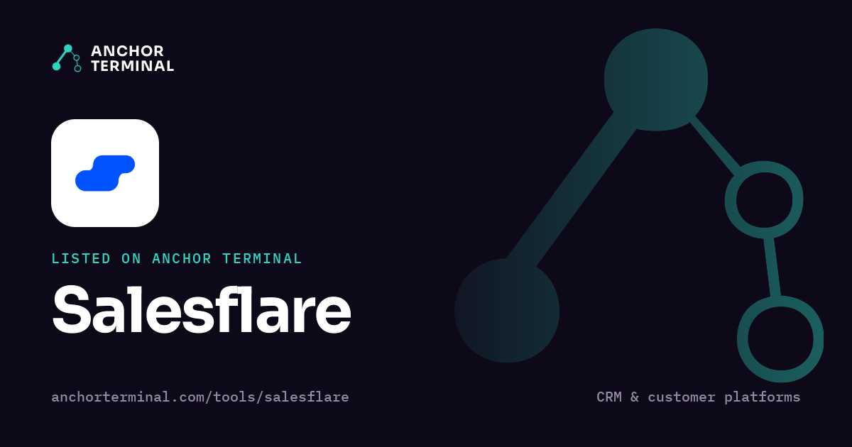 Salesflare, listed on Anchor Terminal, dark sharing image