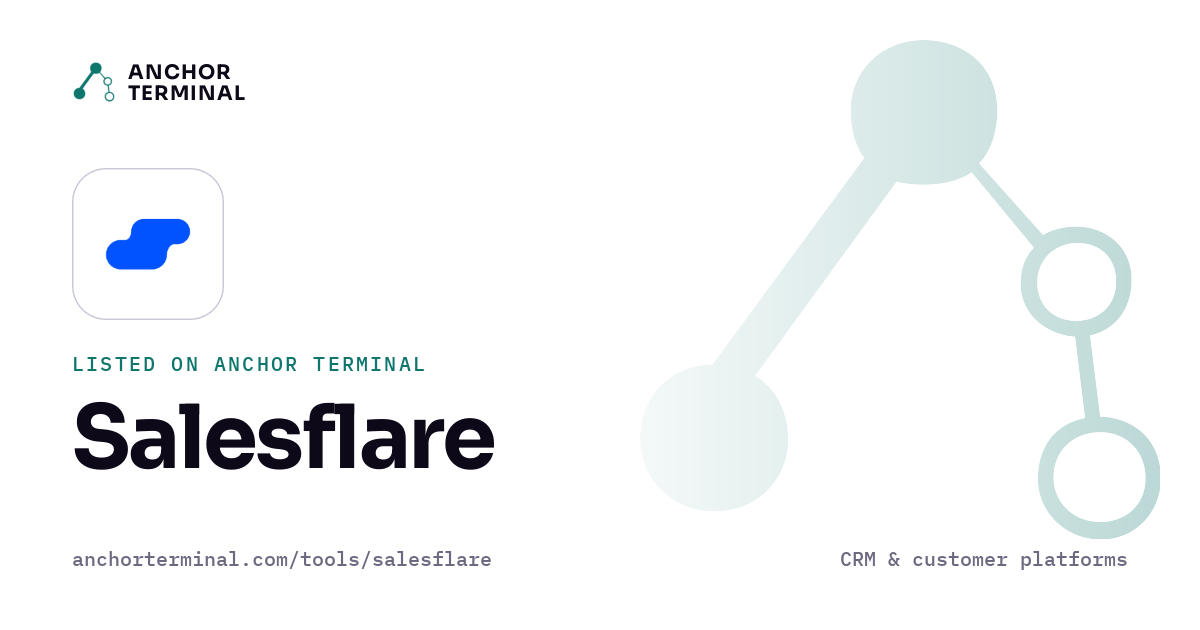 Salesflare, listed on Anchor Terminal, light sharing image