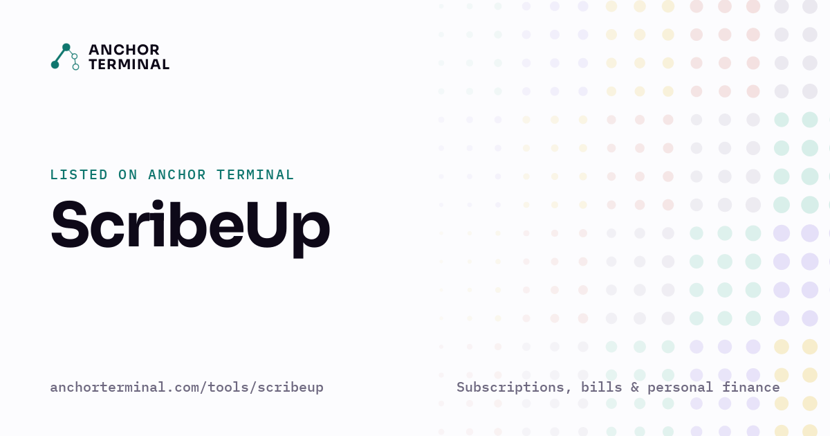 ScribeUp, listed on Anchor Terminal, light sharing image