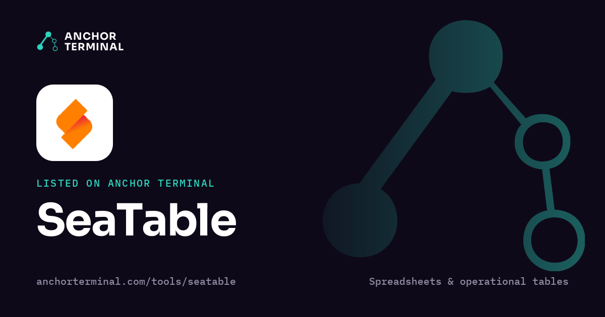 SeaTable, listed on Anchor Terminal, dark sharing image