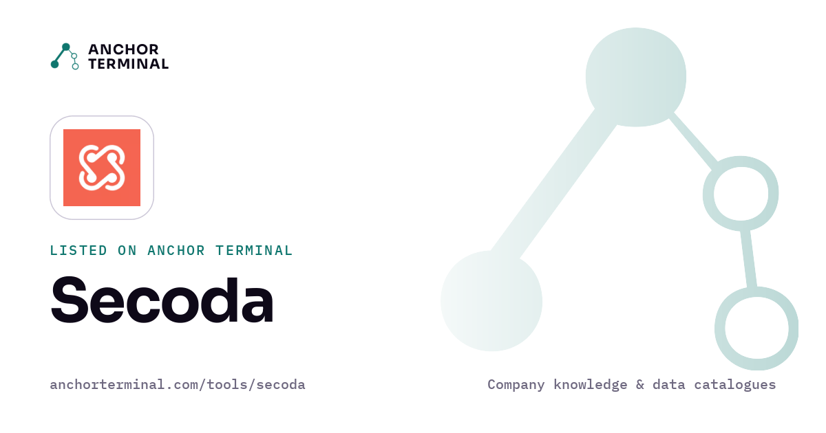 Secoda, listed on Anchor Terminal, light sharing image