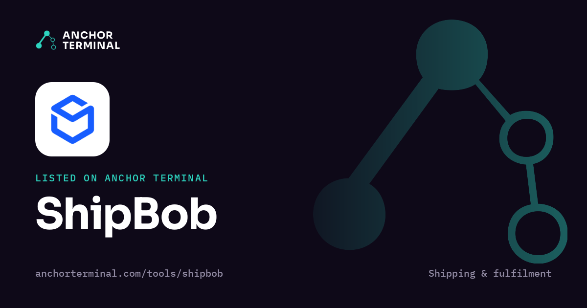 ShipBob, listed on Anchor Terminal, dark sharing image