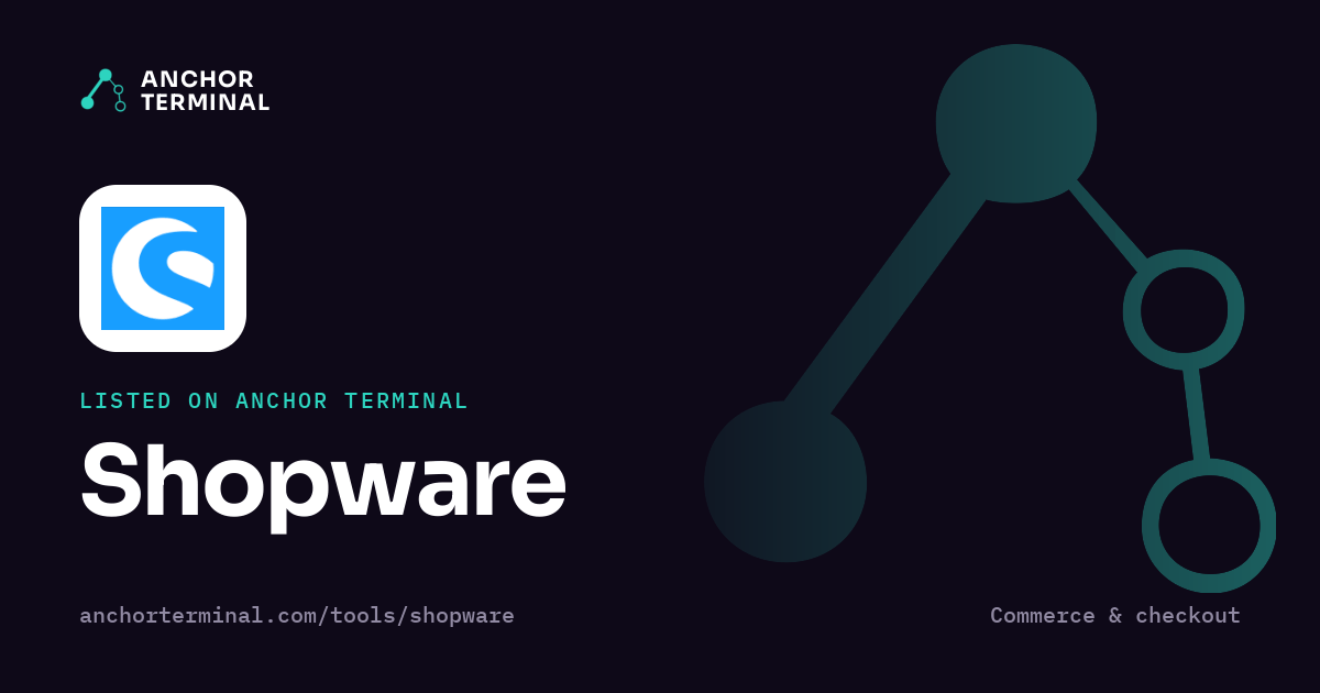Shopware, listed on Anchor Terminal, dark sharing image