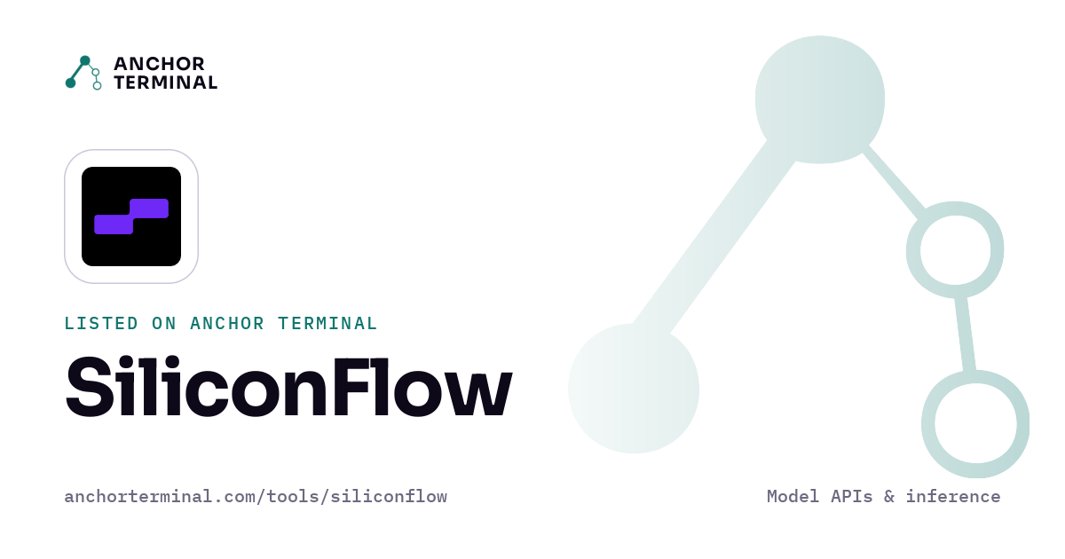 SiliconFlow, listed on Anchor Terminal, light sharing image