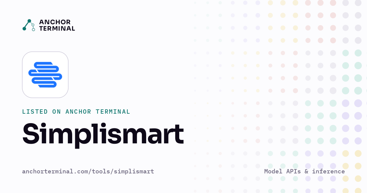 Simplismart, listed on Anchor Terminal, light sharing image