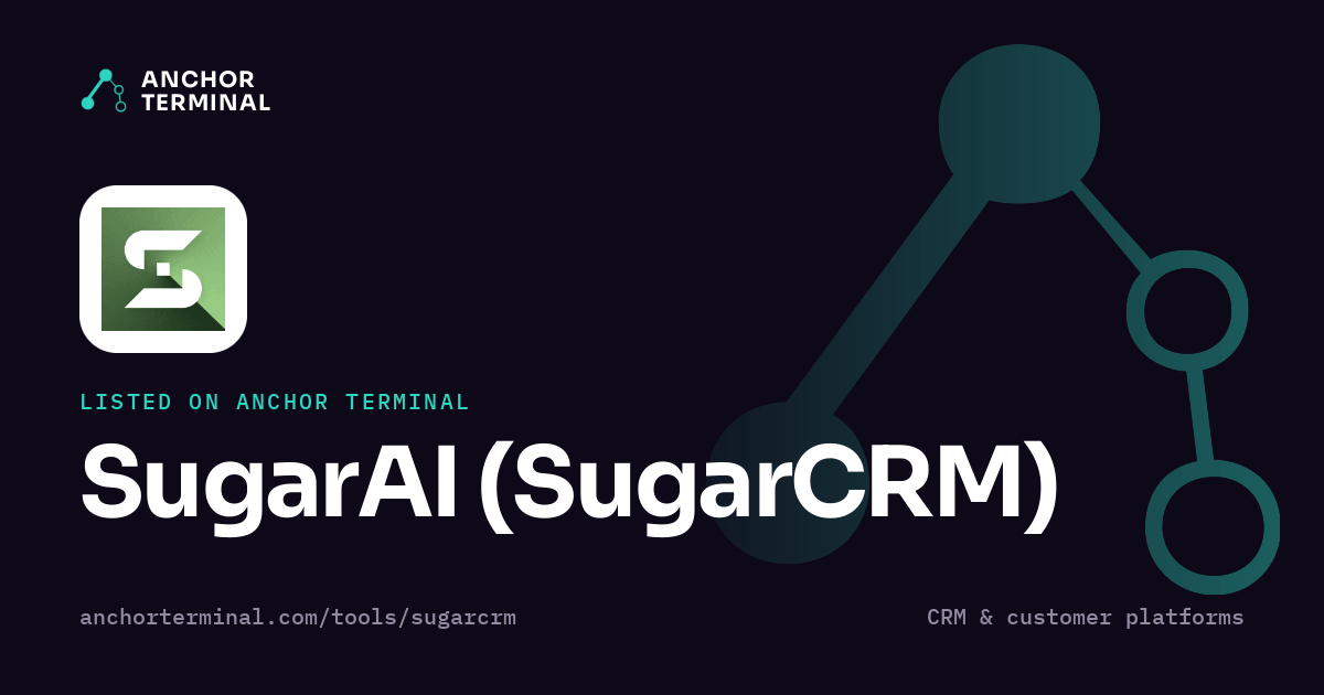 SugarAI (SugarCRM), listed on Anchor Terminal, dark sharing image