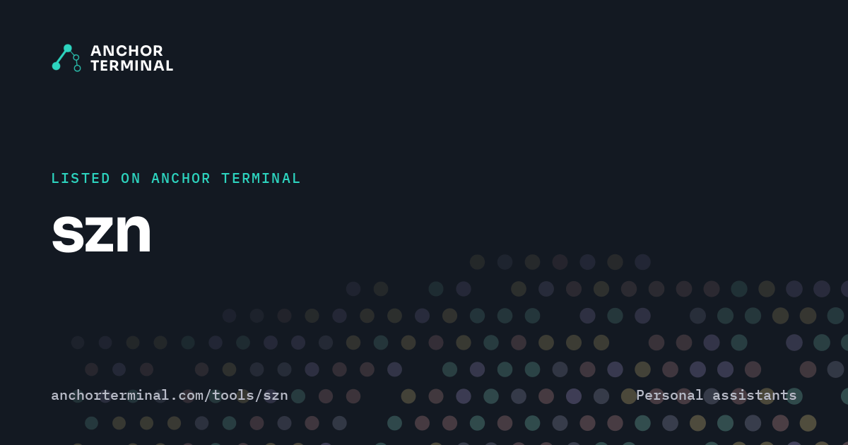 szn, listed on Anchor Terminal, dark sharing image
