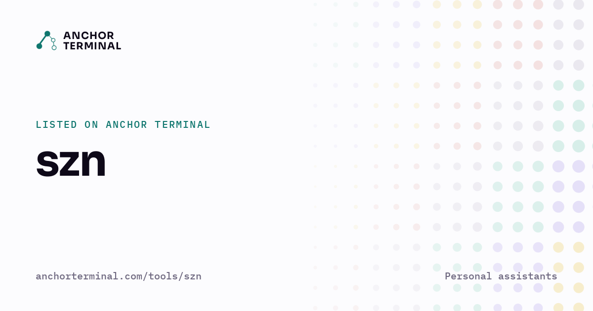 szn, listed on Anchor Terminal, light sharing image