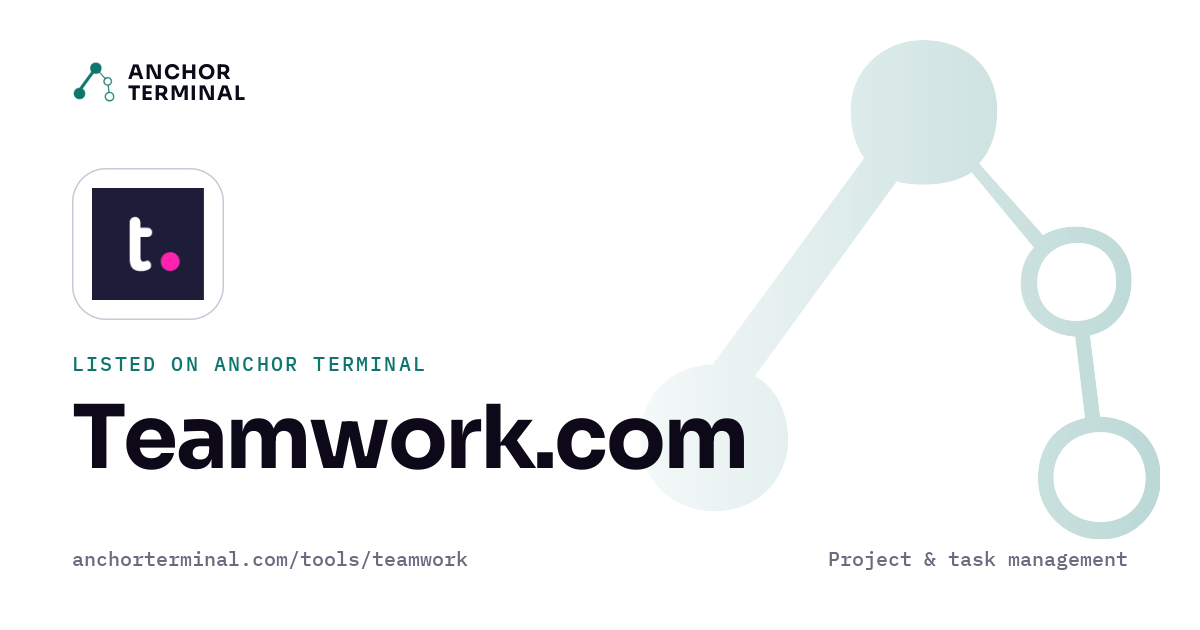 Teamwork.com, listed on Anchor Terminal, light sharing image