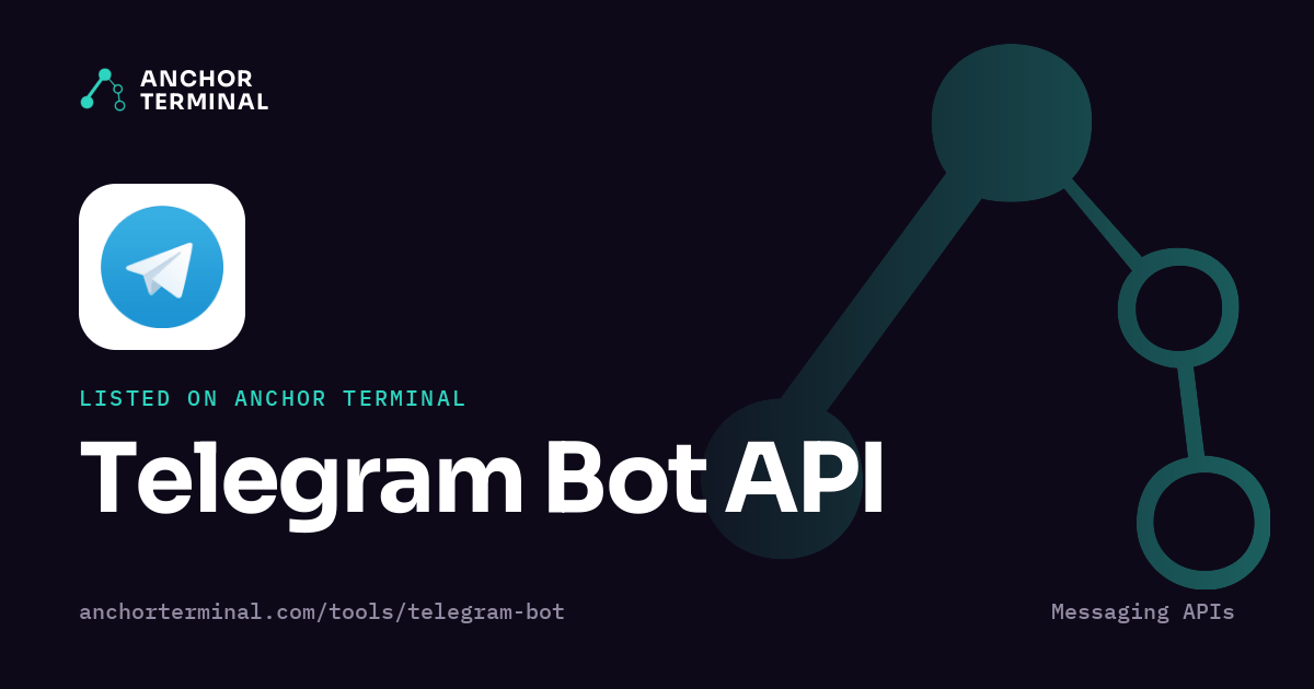 Telegram Bot API, listed on Anchor Terminal, dark sharing image