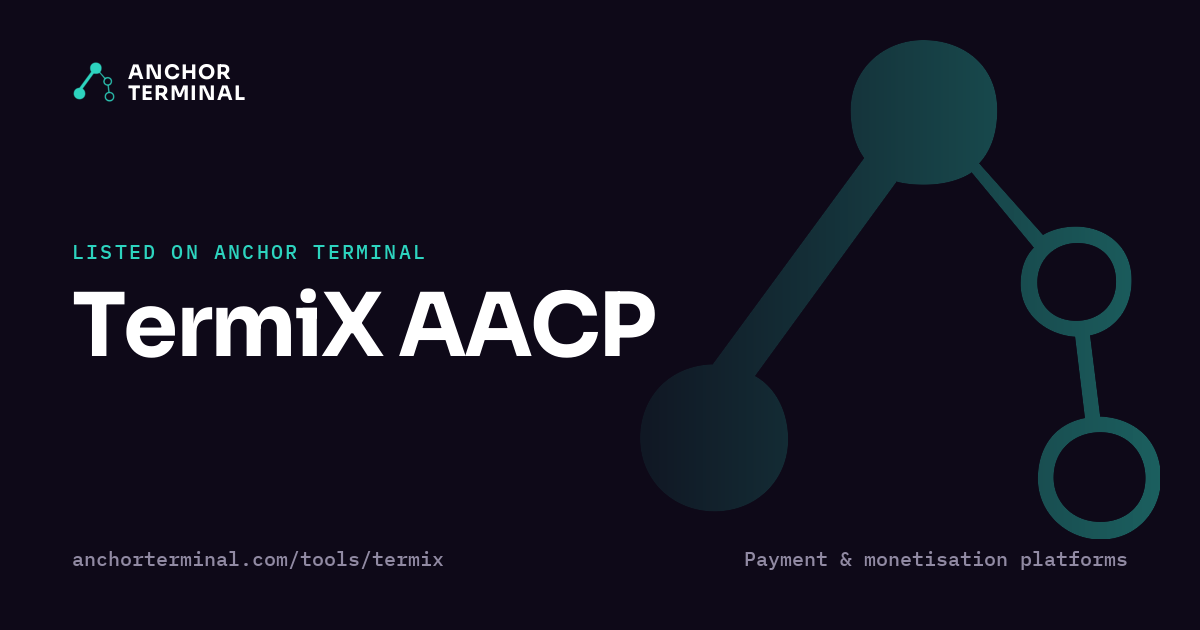 TermiX AACP, listed on Anchor Terminal, dark sharing image
