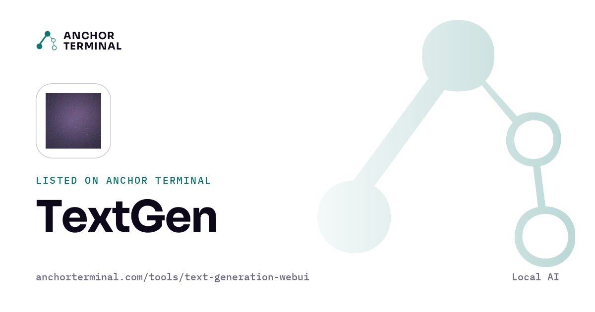 TextGen, listed on Anchor Terminal, light sharing image