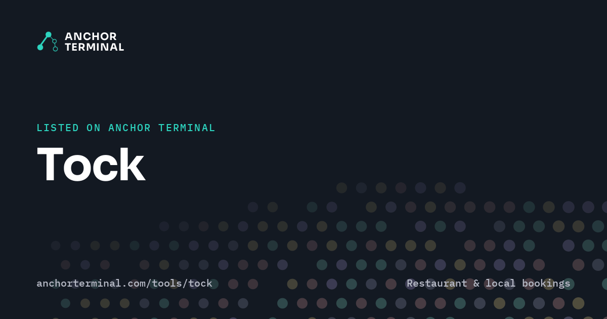 Tock, listed on Anchor Terminal, dark sharing image