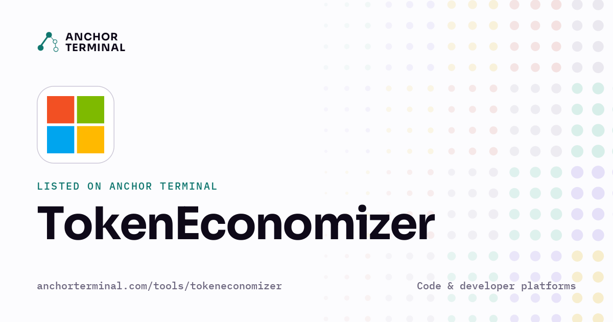 TokenEconomizer, listed on Anchor Terminal, light sharing image