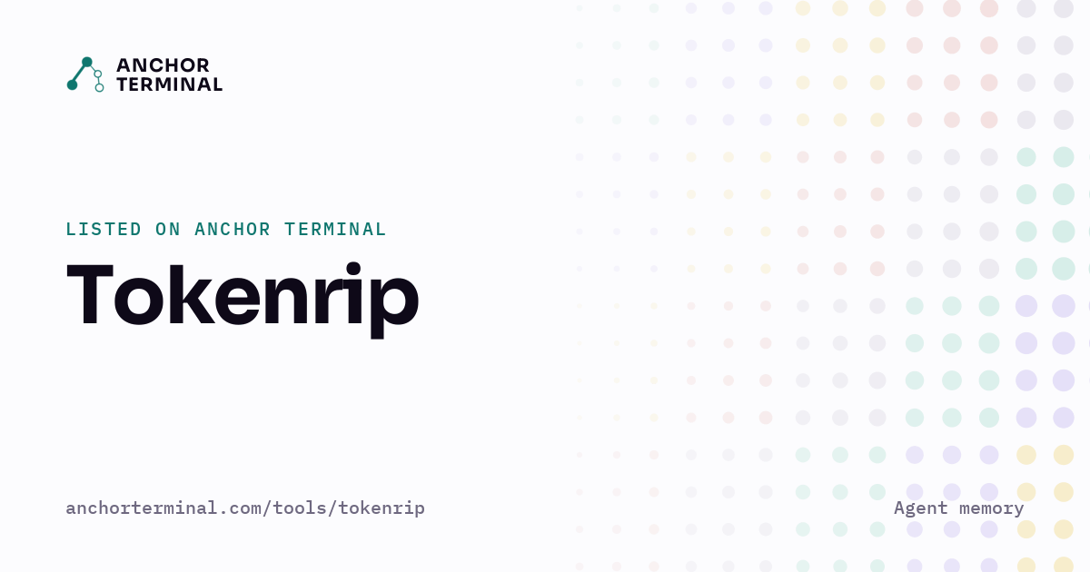 Tokenrip, listed on Anchor Terminal, light sharing image