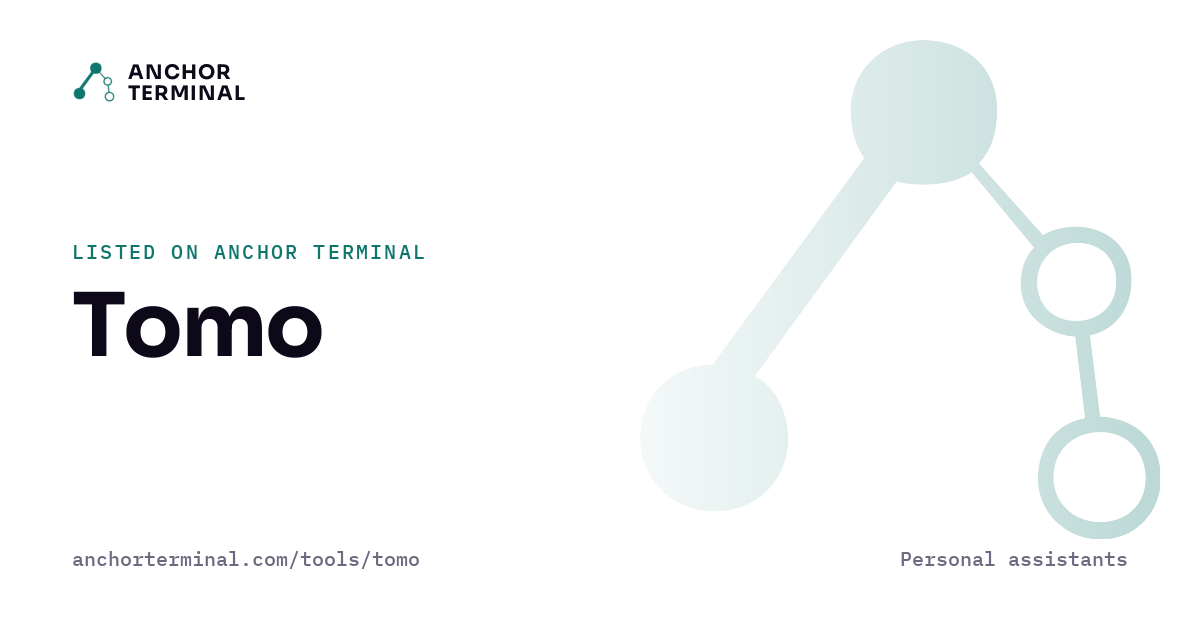 Tomo, listed on Anchor Terminal, light sharing image