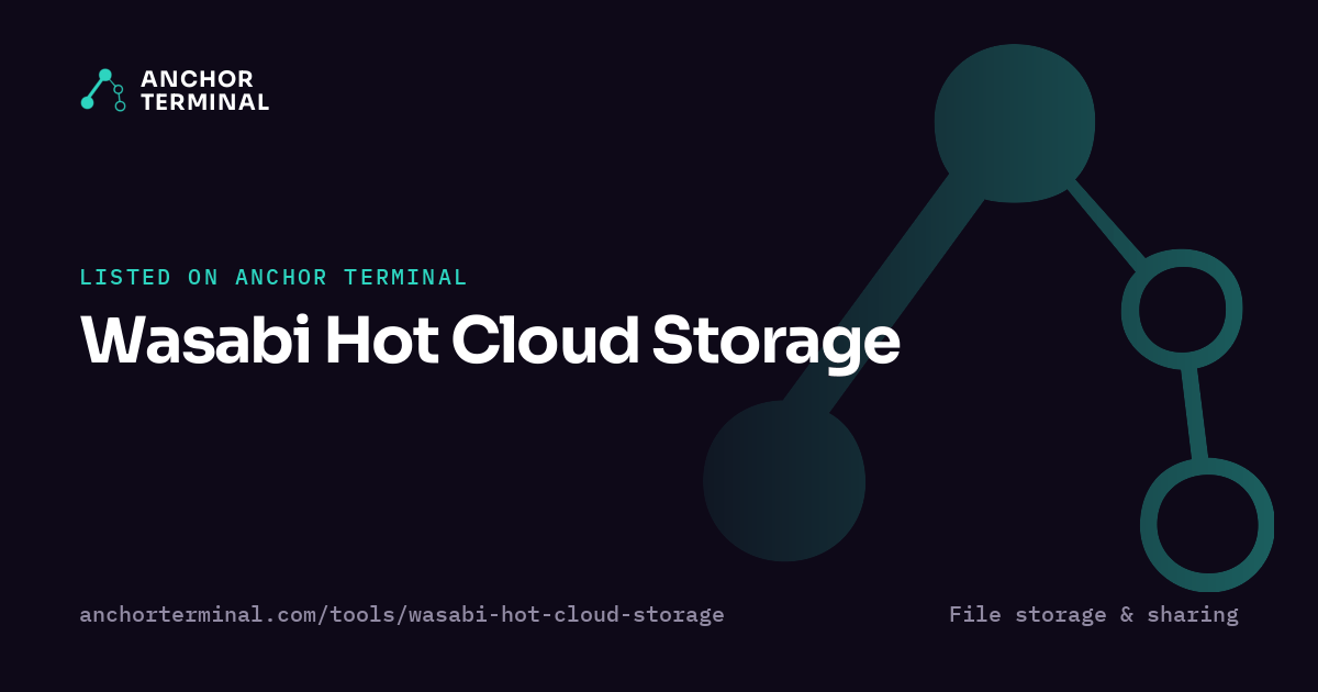 Wasabi Hot Cloud Storage, listed on Anchor Terminal, dark sharing image
