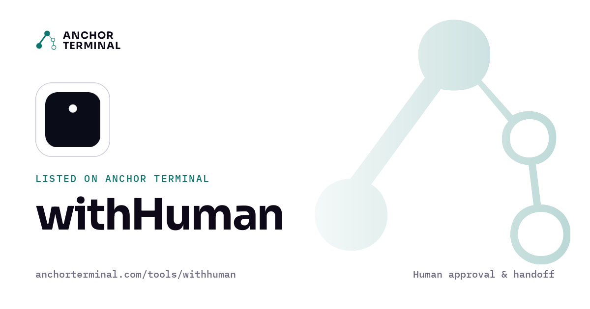 withHuman, listed on Anchor Terminal, light sharing image